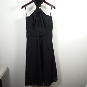 WHBM Black Halter A-Line Dress